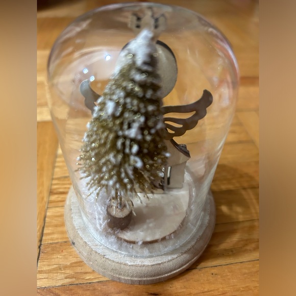 Wooden 4 inches Christmas Angel in a clear plastic dome - Picture 2 of 2